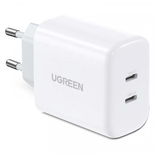 Зарядное устройство UGREEN CD243 2xUSB 40W 3А Power Delivery White (10343)