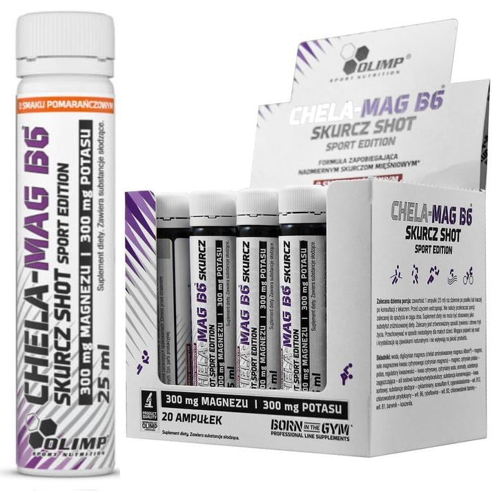 Магний и витамин B6 Olimp Chela Mag B6 cramp Shot Sport Edition ampoule 20х25 мл Апельсин