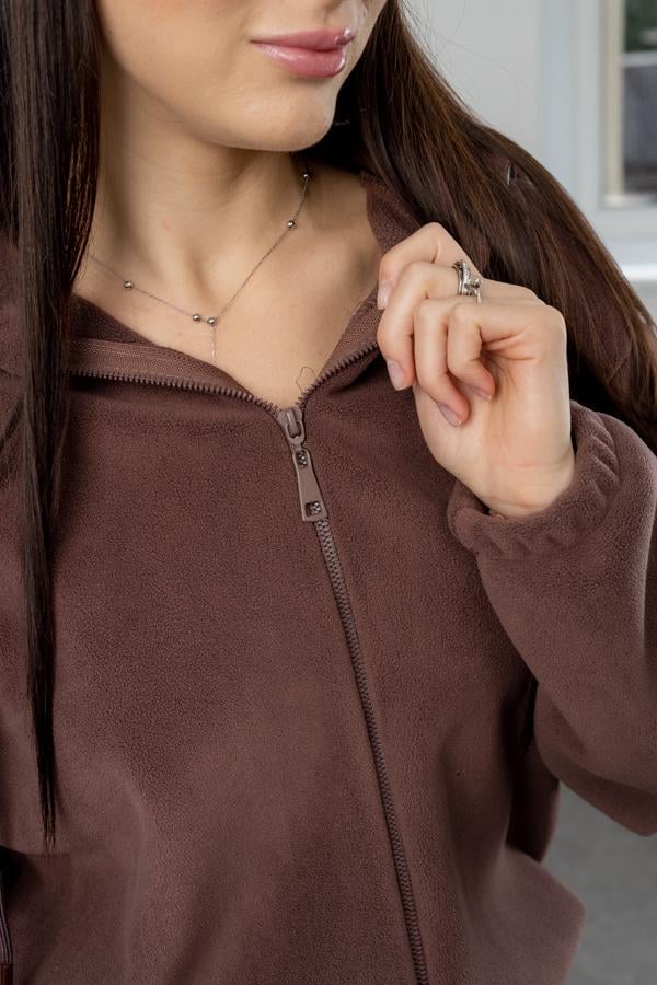 Спортивный костюм женский AKSAN зимний флисовый двойка XS Коричневый (25.2776_brown_40(XS)) - фото 3