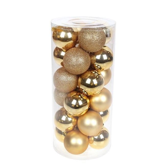 Набор пластиковых новогодних шаров Flora 24 шт. D-6 см (12052)