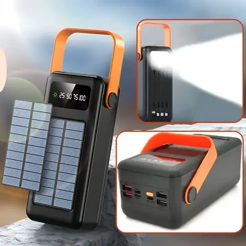 Повербанк із сонячною панеллю і ліхтариком YM-638CX 100000 mAh (2666602741) - фото 4 Повербанк із сонячною панеллю і ліхтариком YM-638CX 100000 mAh (2666602741) - фото 4