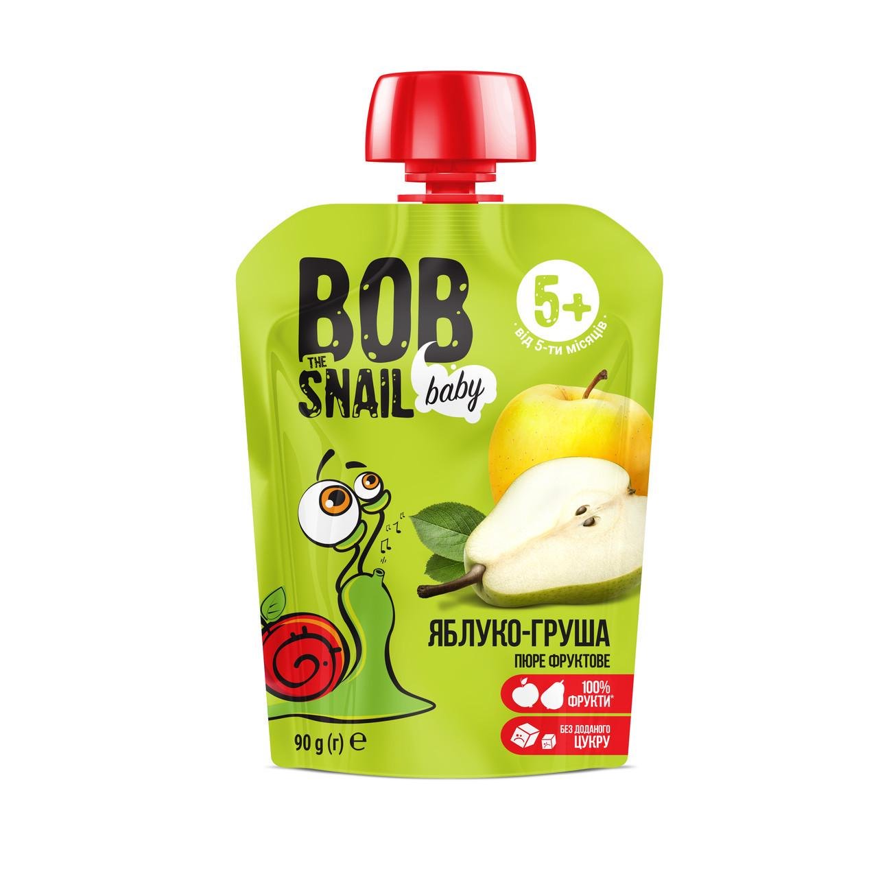 Пюре фруктове Bob Snail Яблуко-груша для дітей від 5 місяців 90 г (2301336285) Пюре фруктове Bob Snail Яблуко-груша для дітей від 5 місяців 90 г (2301336285)