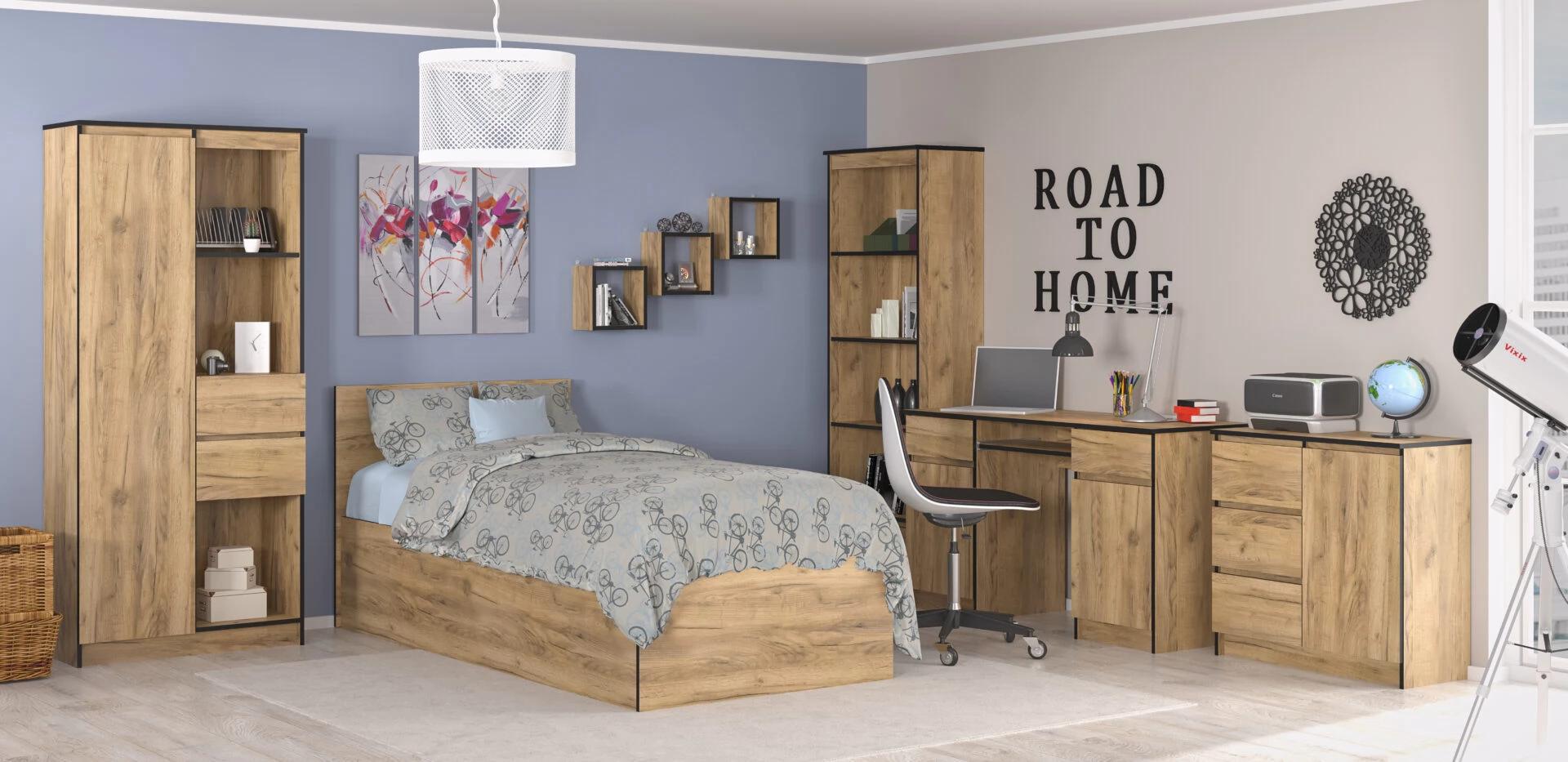 Шкаф пенал Мебель-Сервис Bruklin 1Д3П2Ш 80,4х35,8х179,6 см Дуб крафт золотой (27776560) - фото 3