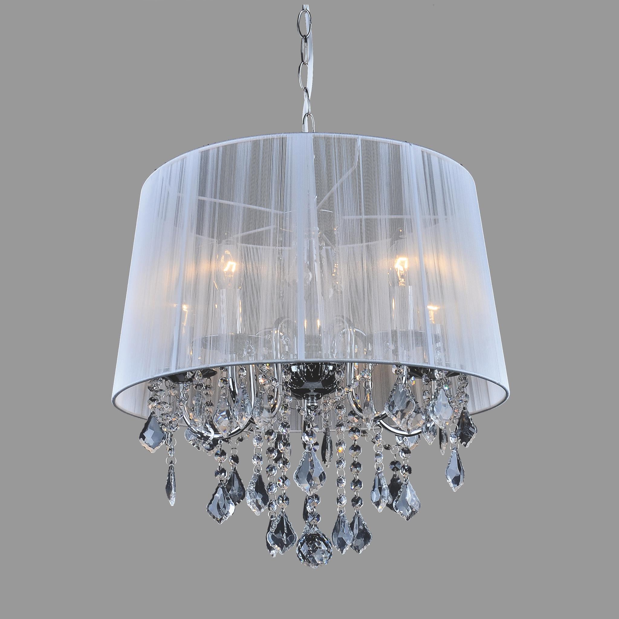 Люстра Classic с бежевым плафоном на 5 ламп Белый