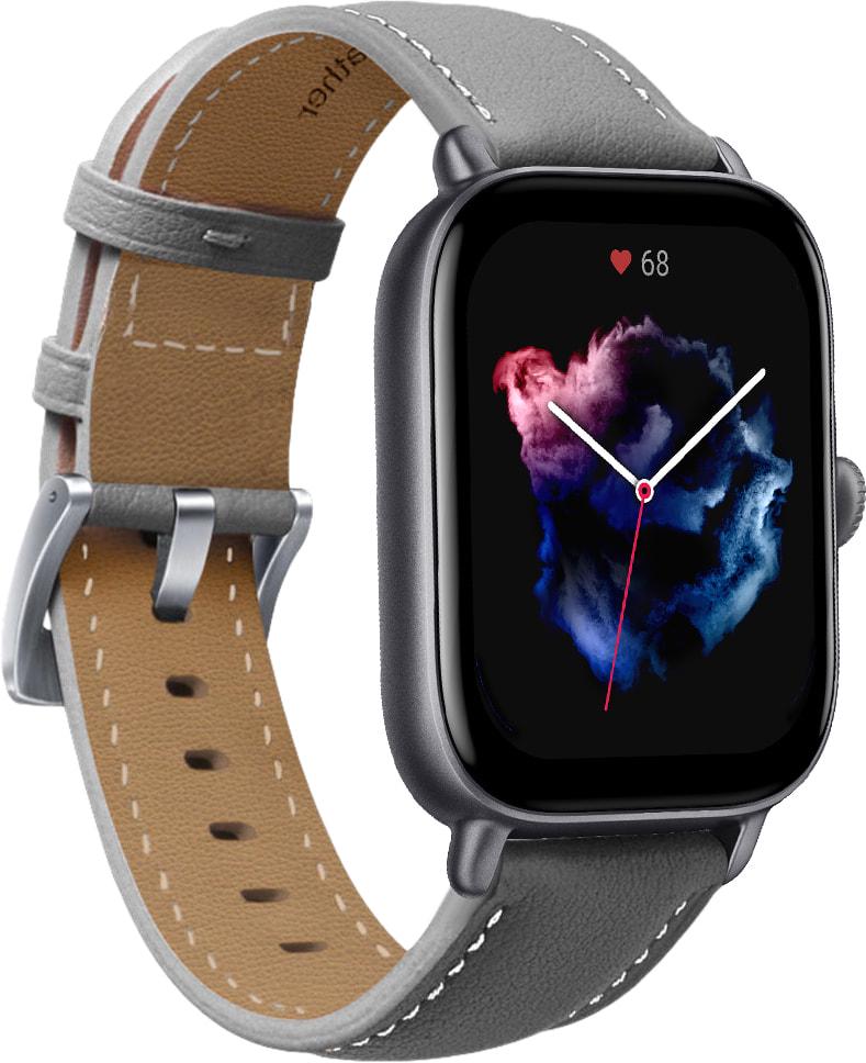 Ремешок кожаный Folsa для Amazfit GTS 3 Grey (31532-33)