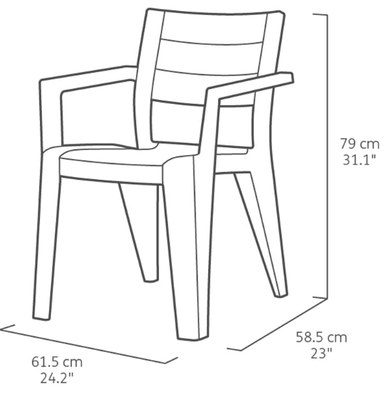 Стілець садовий Keter Julie Dining Chair Капучино (247106) - фото 2