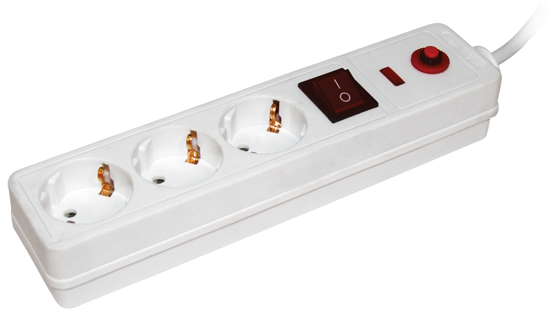 Сетевой фильтр-удлинитель с выключателем УЕК 1,5 м 3 гнезда 2Р+PЕ IP20 (WFP10-16-03-01-N)