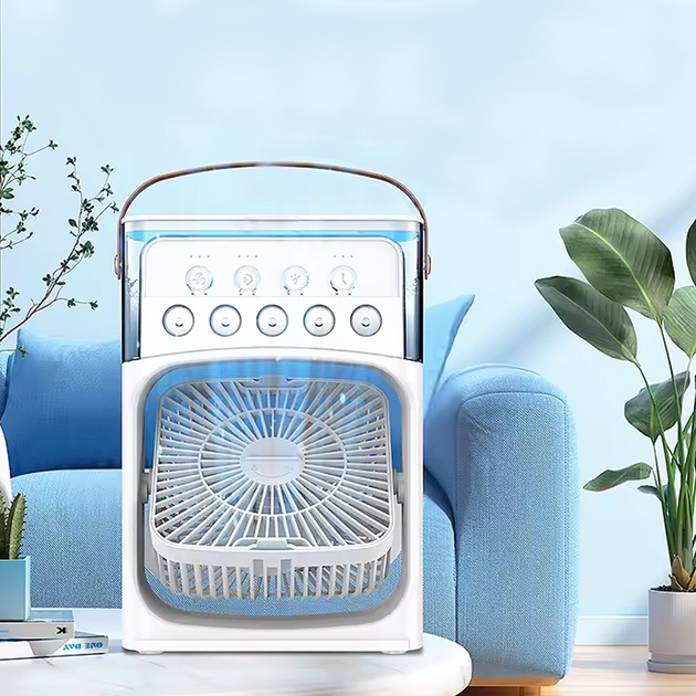Міні-вентилятор портативний Lesko Mini Cooling Fan USB з функцією зволоження повітря White (lesko cooling) - фото 4