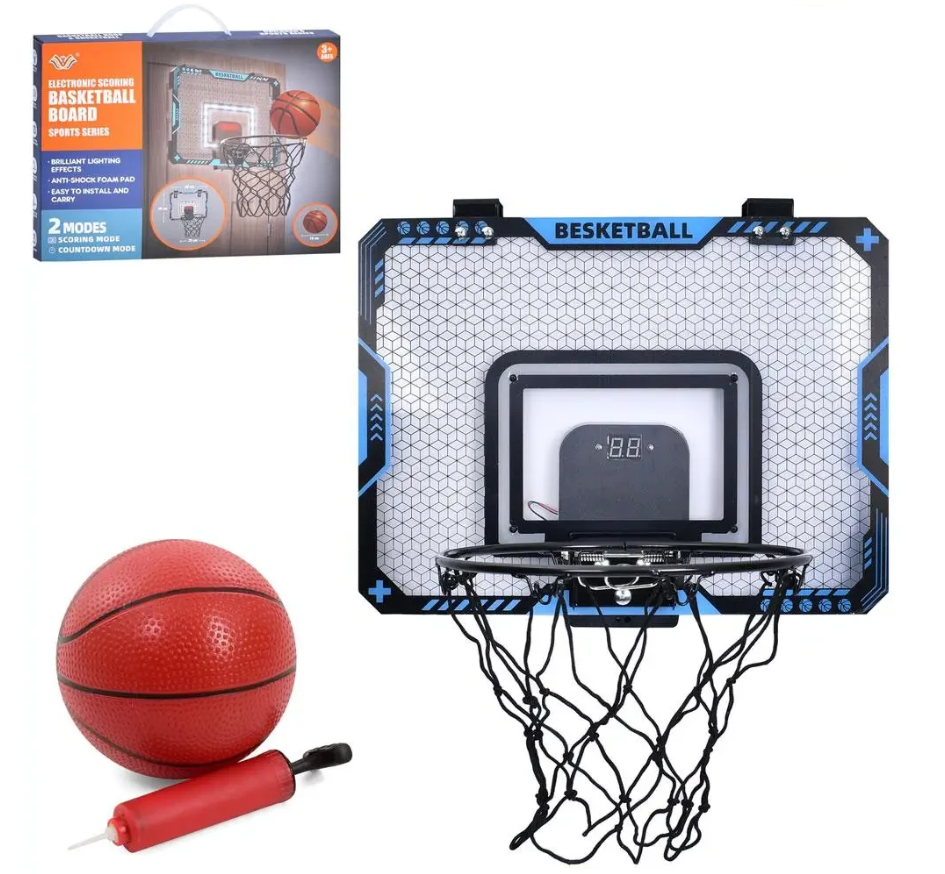 Баскетбольне кільце дитяче з електронним таблом щитом та м'ячем
