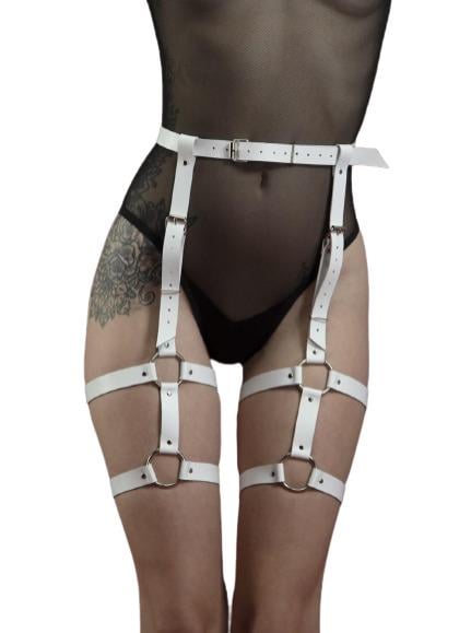 Портупея на ноги з натуральної шкіри Білий (NI7381-107)