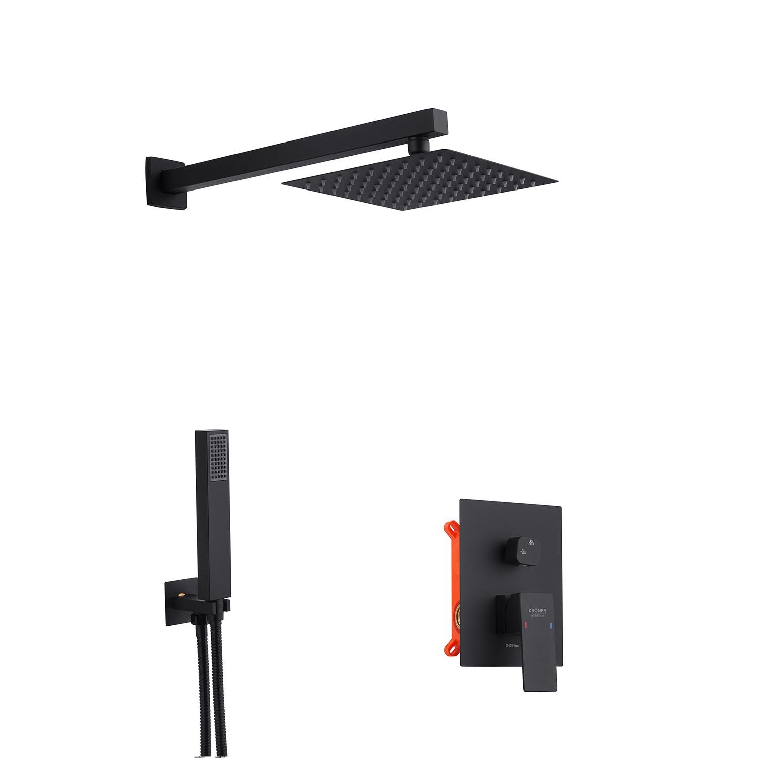 Система душевая для ванны скрытого монтажа Kroner KRP Edelstahl Kubus SCH082 (29972)