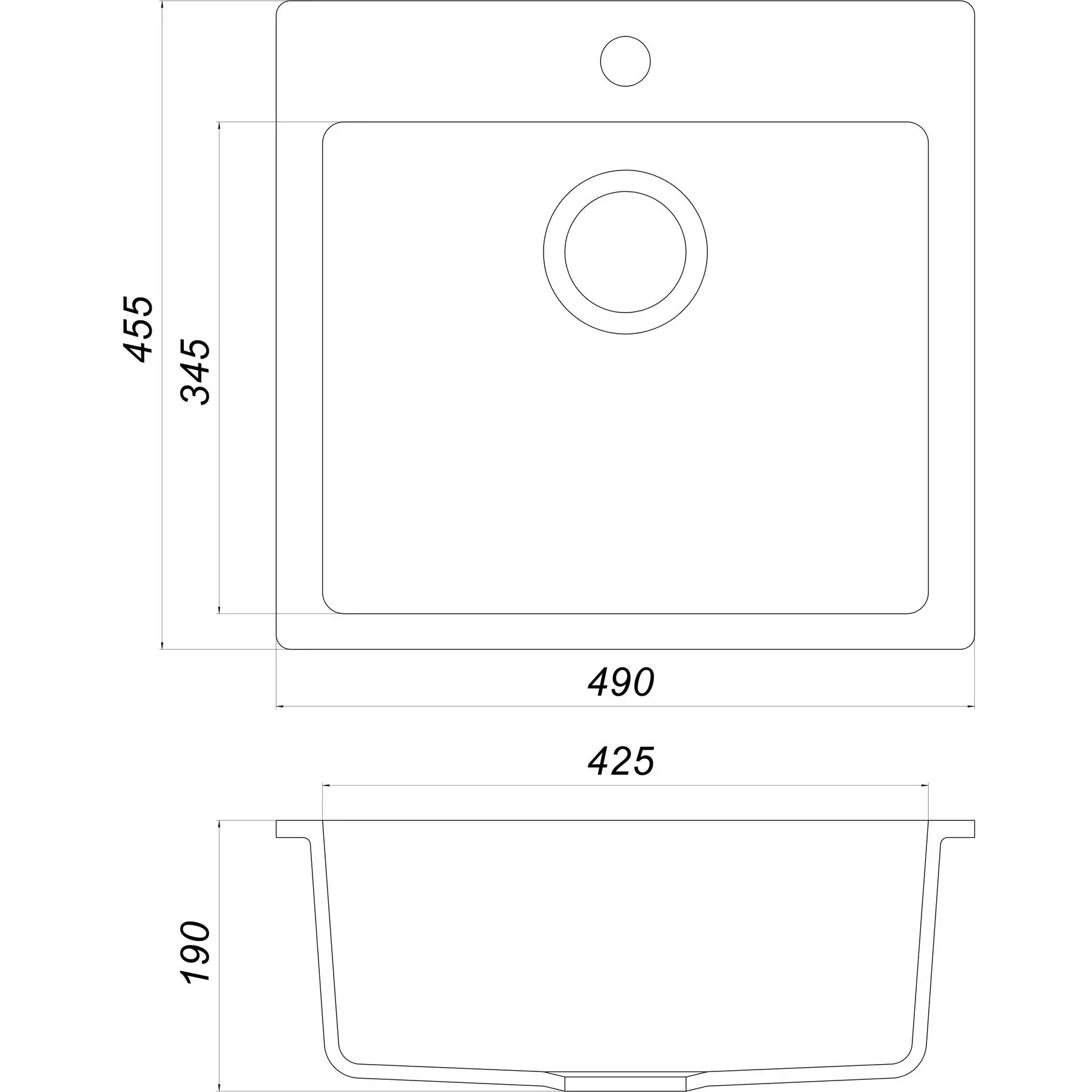 Мийка гранітна Globus Lux AOSTA 490x455 мм Слонова кістка (GSR-000023576) - фото 5