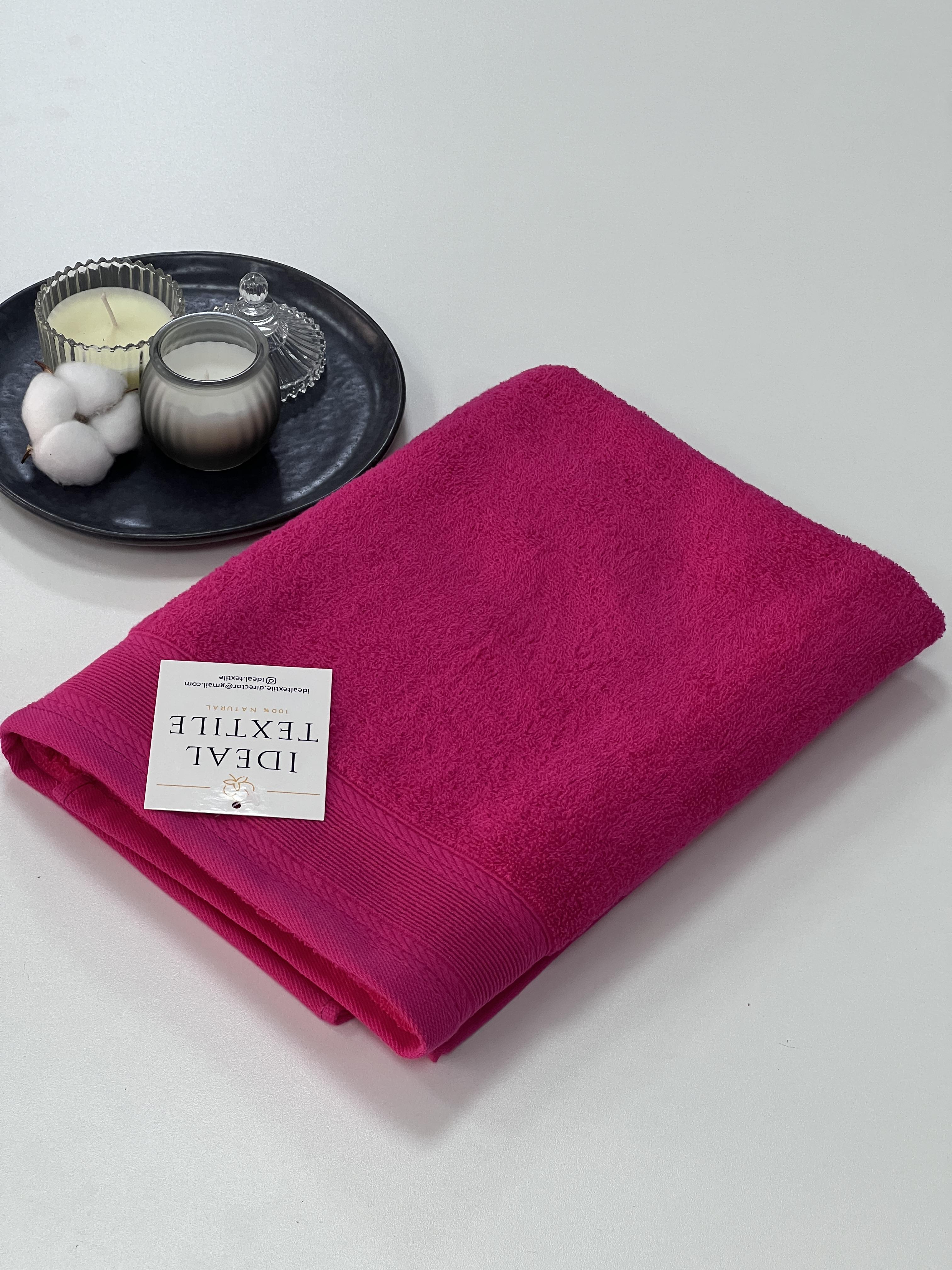 Полотенце махровое с бордюром 400г/м2 100х150 см Фуксия (9900239) - фото 2 Полотенце махровое с бордюром 400г/м2 100х150 см Фуксия (9900239) - фото 2