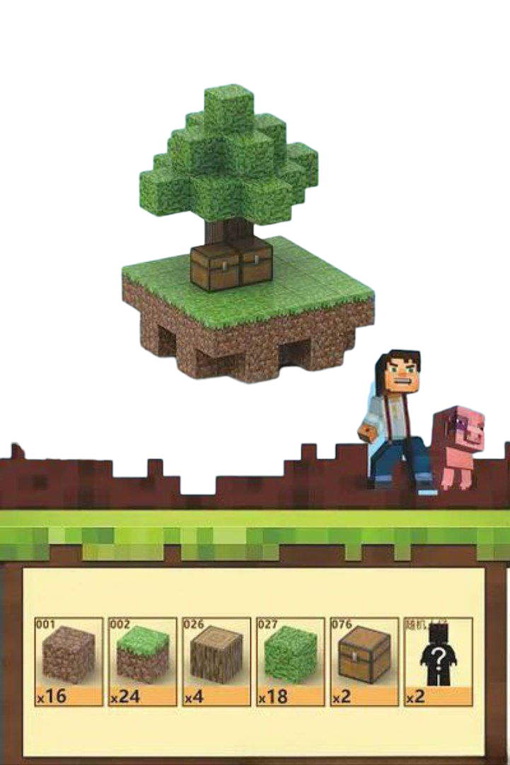 Конструктор дитячий магнітний Minecraft Небесний острів 64 будівельних блоків і 2 фігурки (2670361249) - фото 2