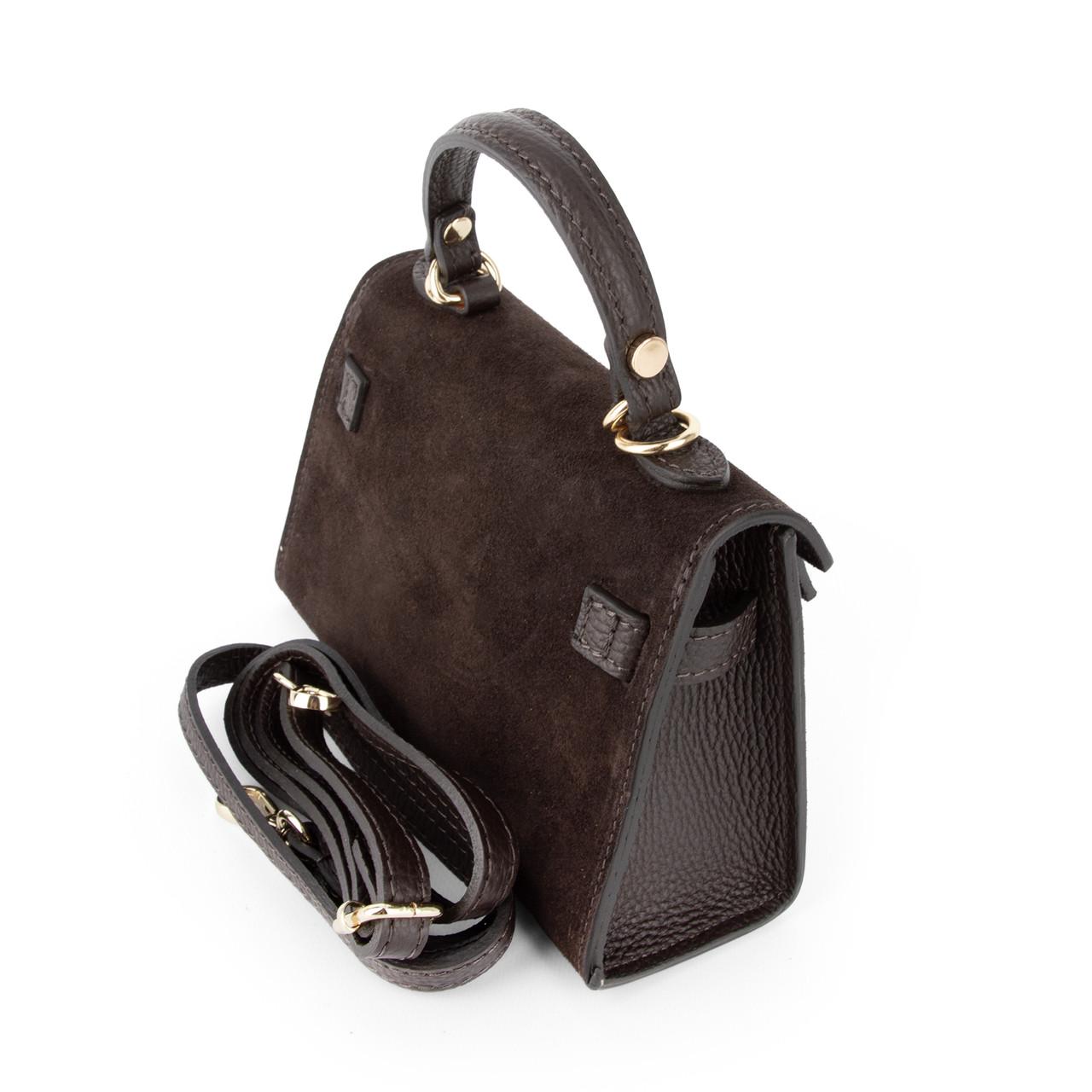 Сумка жіноча замшева Virginia Conti 04011 Шоколадний (2765513993) - фото 5