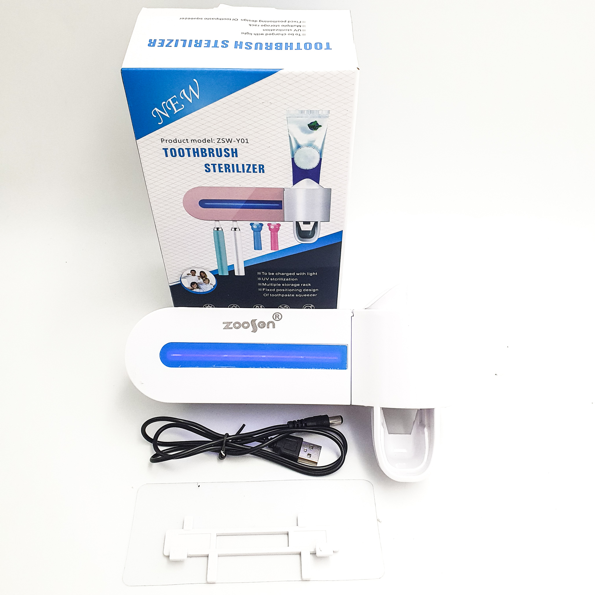 Диспенсер для зубної пасти і утримувач щіток Toothbrush Sterilizer ZSW-YO1 з стерилізатором - фото 4