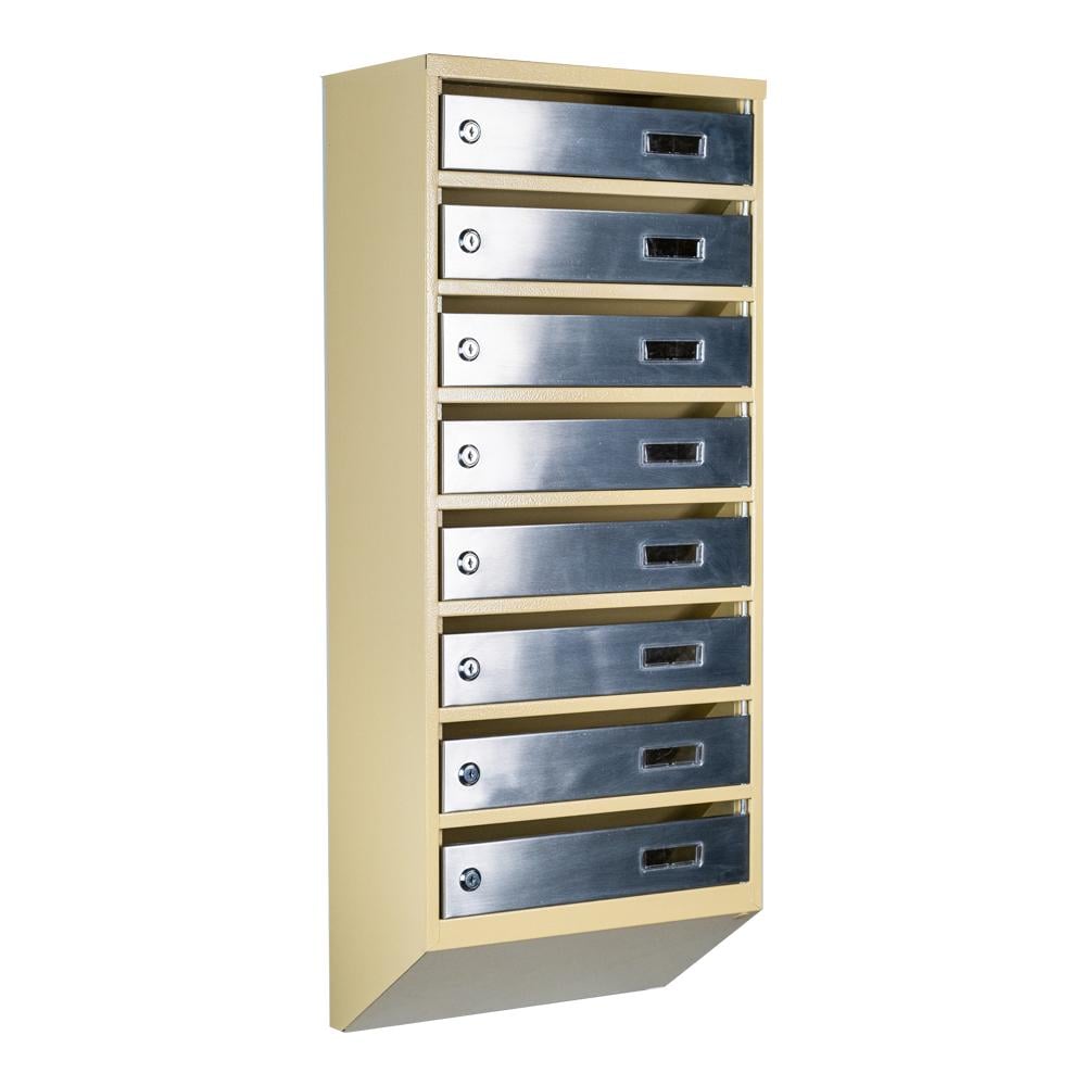 Ящик почтовый многосекционный ЯП08A Бежевый/Нержавеющая сталь (24061098)