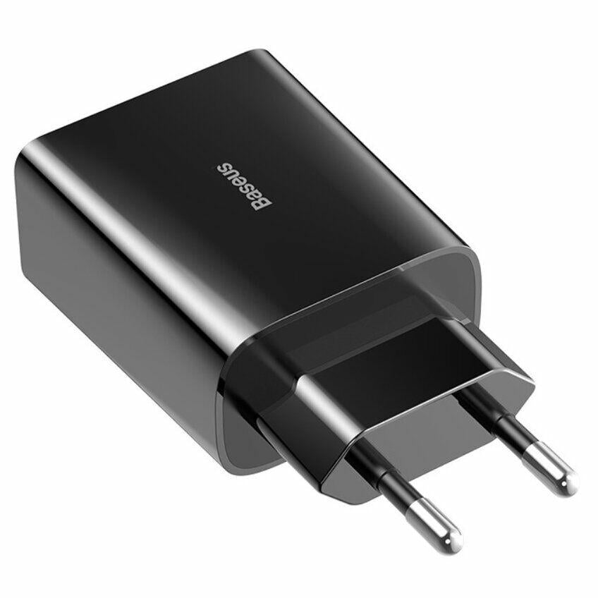 Мережевий зарядний пристрій Baseus Speed Mini Dual U Travel Charger 10,5W 2USB 2A Black