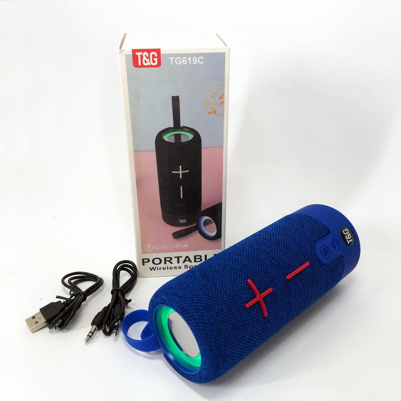 Колонка портативна Bluetooth TG619C FM-радіо USB/TF з ремінцем Синій - фото 5 Колонка портативна Bluetooth TG619C FM-радіо USB/TF з ремінцем Синій - фото 5