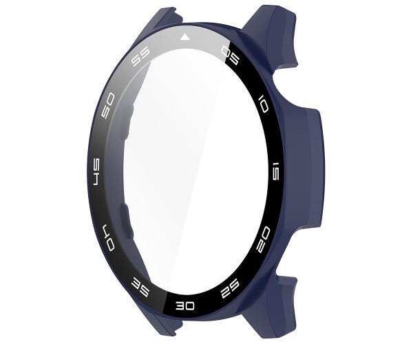 Чохол із захисним склом Protective Cover with Glass для Huawei Watch GT 5 з безелем 46 мм Темно-синій