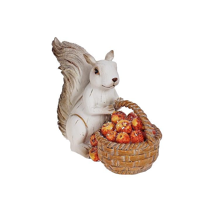 Декоративная статуэтка BonaDi Белка с яблочками в корзине 16 см (218-289)