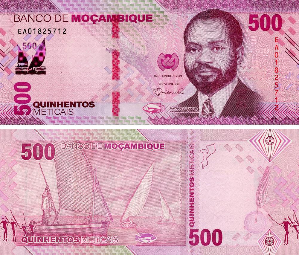 Коллекционная банкнота Мозамбик 500 метикалов 2024 UNC PW159 (Б20071)