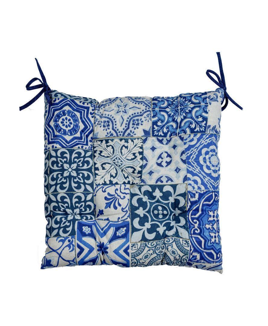 Подушка на стул Фреска 40х40 см Синий (28337)