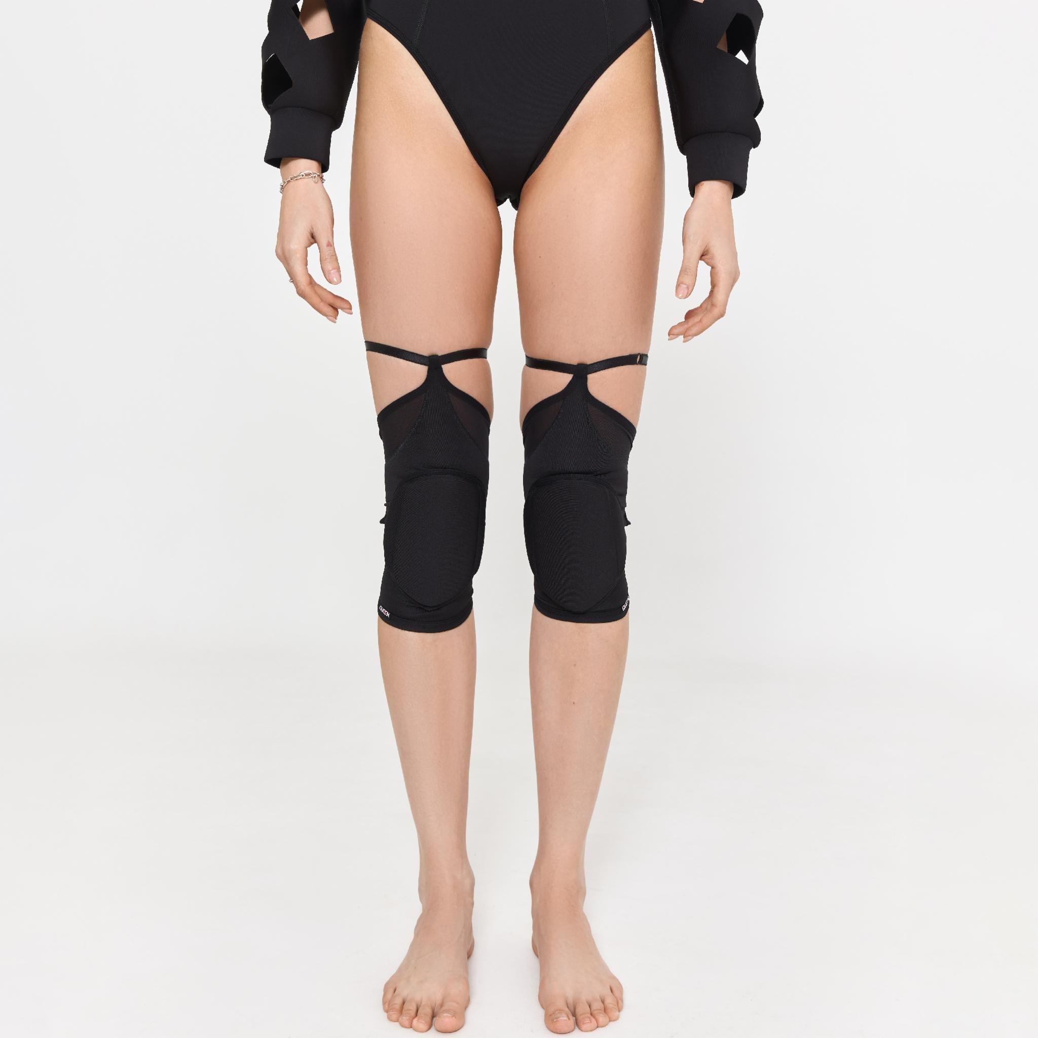 Наколінники для танців з гартерами пара M Чорний (QKP_BF_1056-3) - фото 5