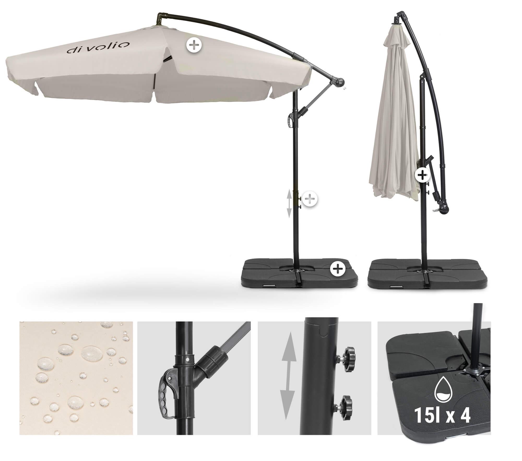 Зонт садовый di Volio EMPOLI 300 см Кремовый - фото 6