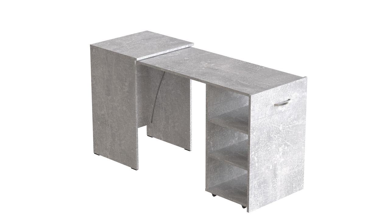 Стіл-тумба трансформер Ferrum-decor Смарт 1 ДСП 16 мм 750x1450x500 мм Бетон (FRD-105073)