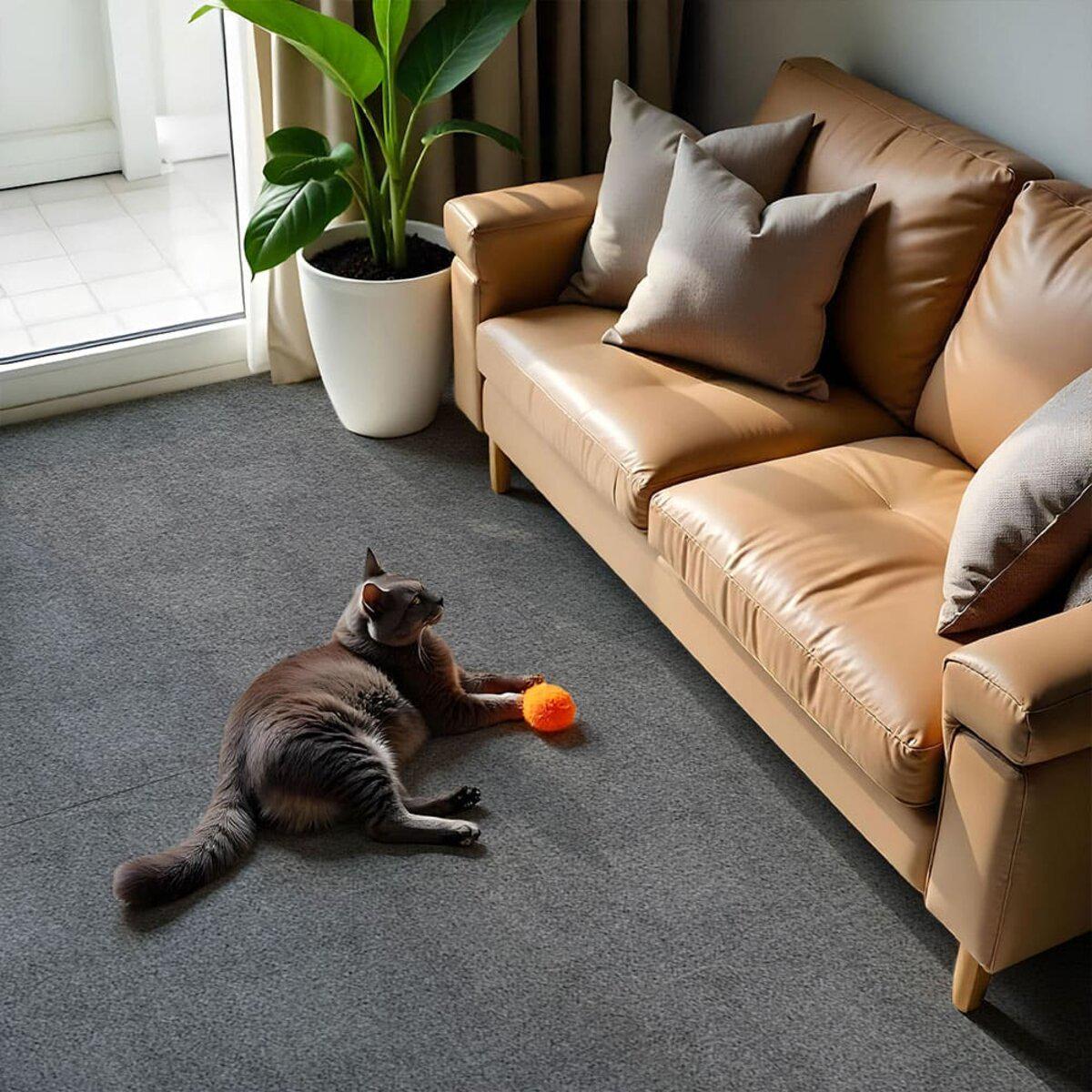 Ковролин самоклеящийся с TPR основой многоразовый 300х300х4 мм Темно-серый (SW-00002801) - фото 5