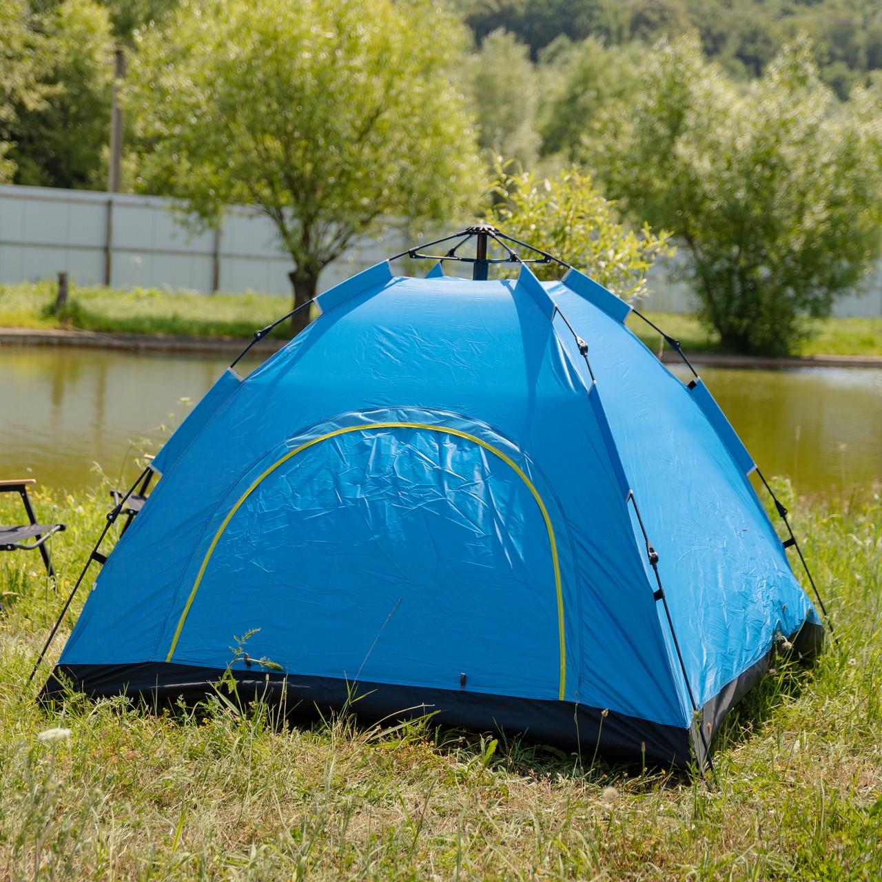 Палатка кемпинговая LU-019BL автоматическая для рыбалки/похода туристическая 2x2 м Голубой (7462)