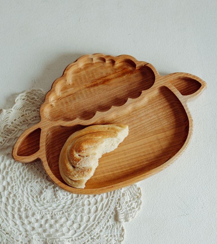 Тарелка детская деревянная Овца (100)