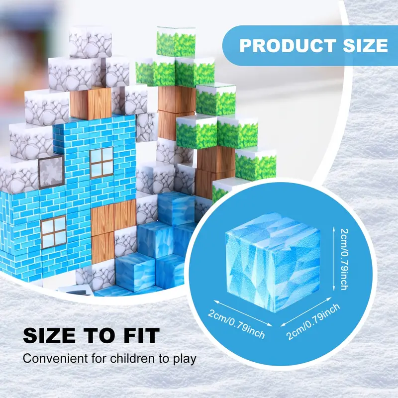 Конструктор магнитный Minecraft Зимний на магнитах 124 шт. (2742132329) - фото 6 Конструктор магнитный Minecraft Зимний на магнитах 124 шт. (2742132329) - фото 6