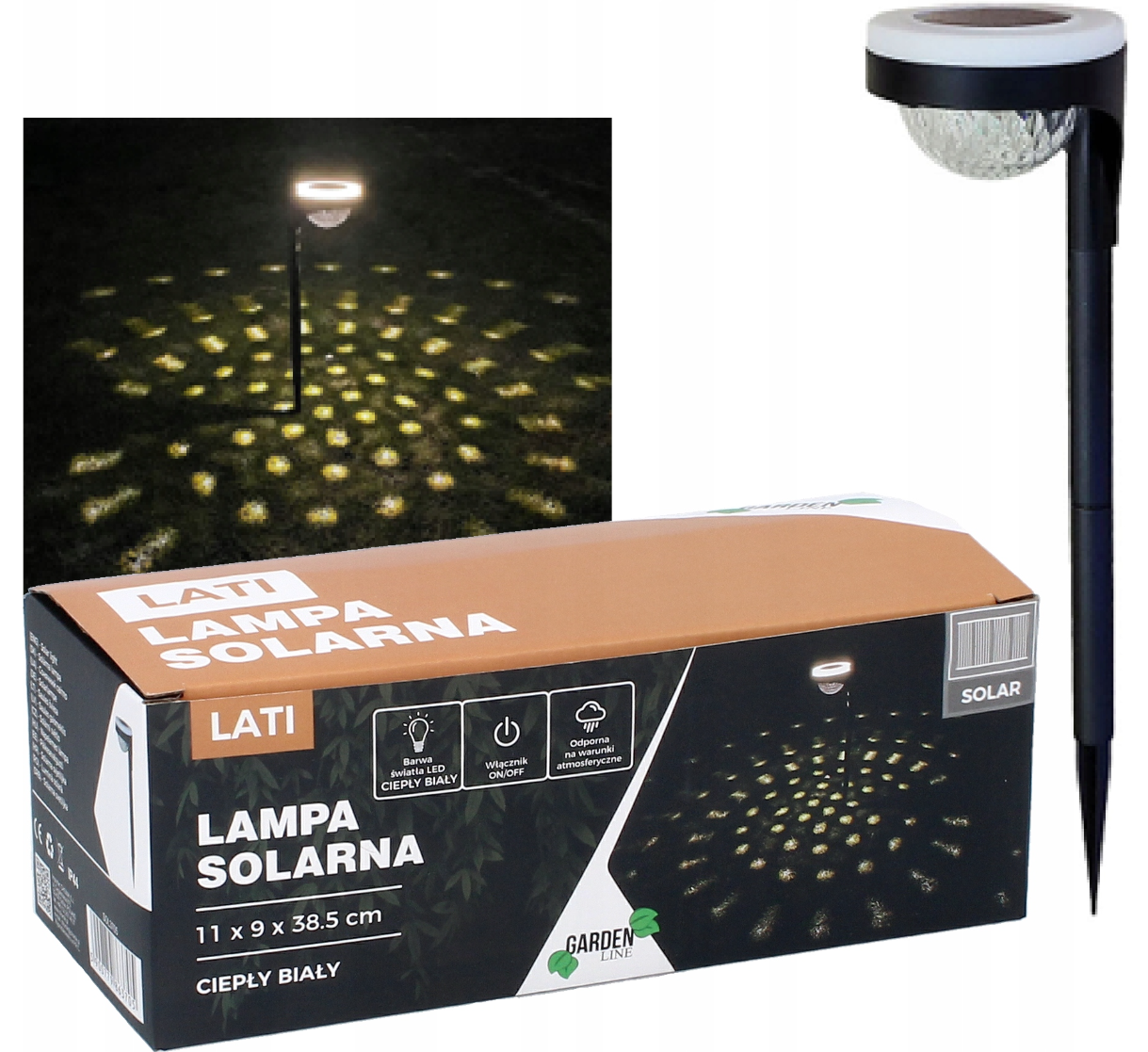 Светильник GardenLine SOL3705 садовый уличный LED LATI на солнечных батареях 1x9x38,5 см Теплый белый - фото 5 Светильник GardenLine SOL3705 садовый уличный LED LATI на солнечных батареях 1x9x38,5 см Теплый белый - фото 5