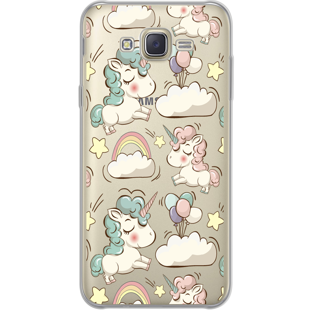 Чохол BoxFace Samsung J700H Galaxy J7 Unicorns Прозорий силікон (24496-cc2-24496)