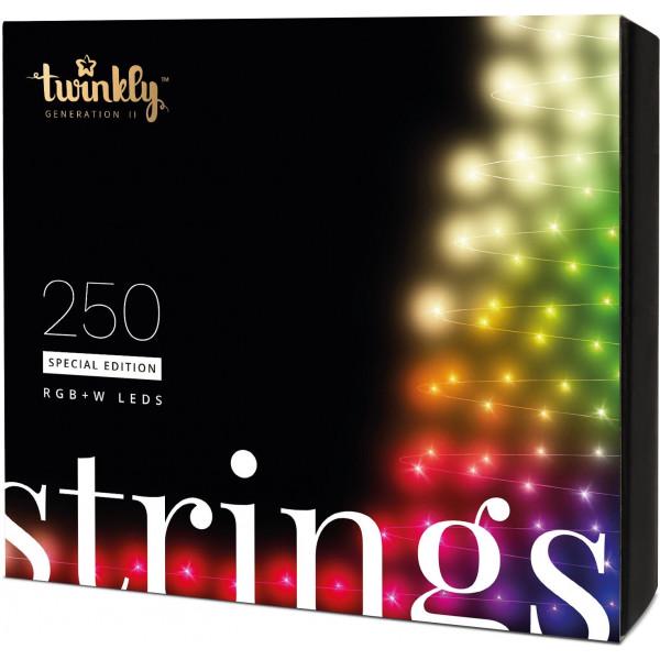 Гирлянда Twinkly Strings RGBW 250, BT+ WiFi, Gen II, IP44, кабель черный (TWS250SPP-BEU)