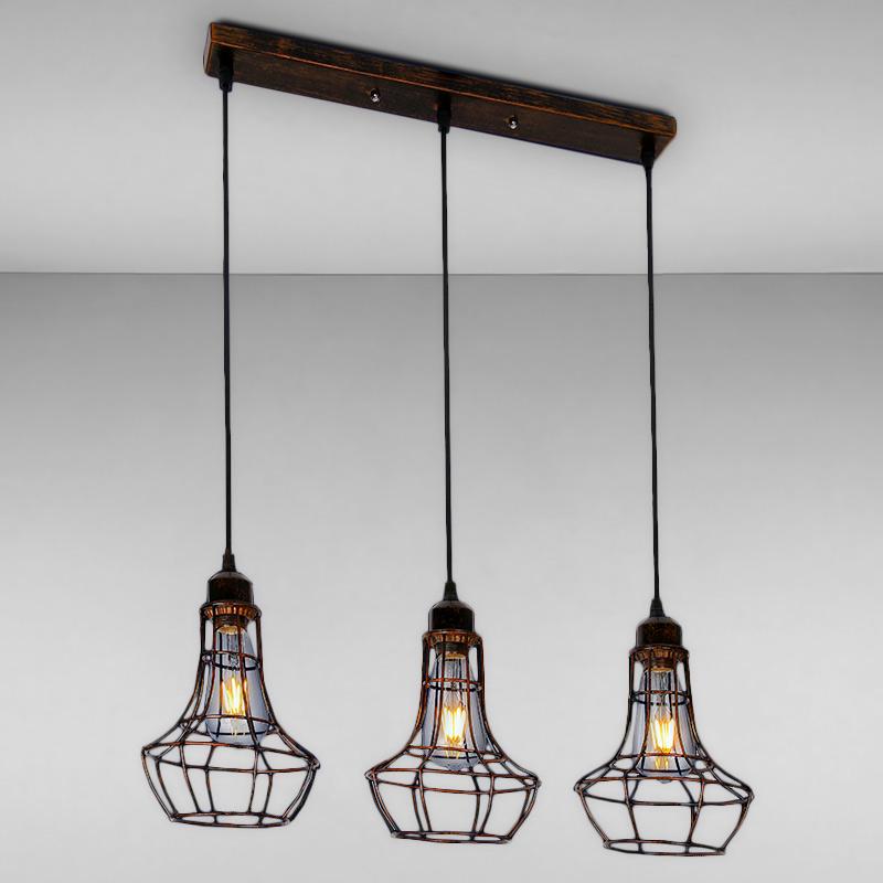 Люстра подвесная лофт Light House LS-16315-3 BK+BR на три лампы Черный/Бронза