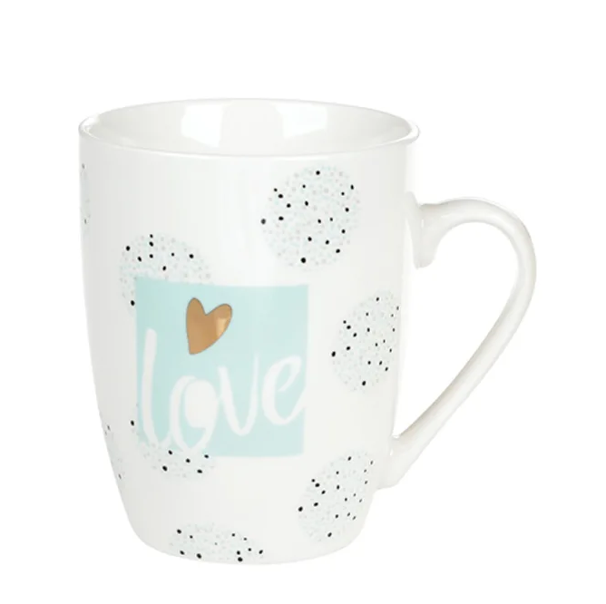 Чашка фарфоровая Flora Love 0,32 л Мятный 31946