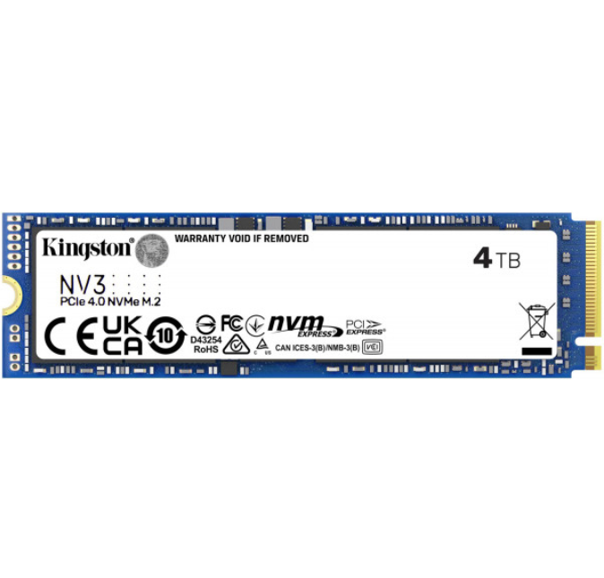SSD-диск Kingston 4 TB NV3 M.2 2280 PCIe 4.0 x4 NVMe (SNV3S/4000G)