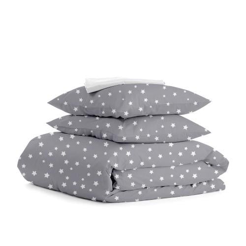 Комплект евро постельного белья Cosas Stars White Grey 200х220 см (4822080275279)