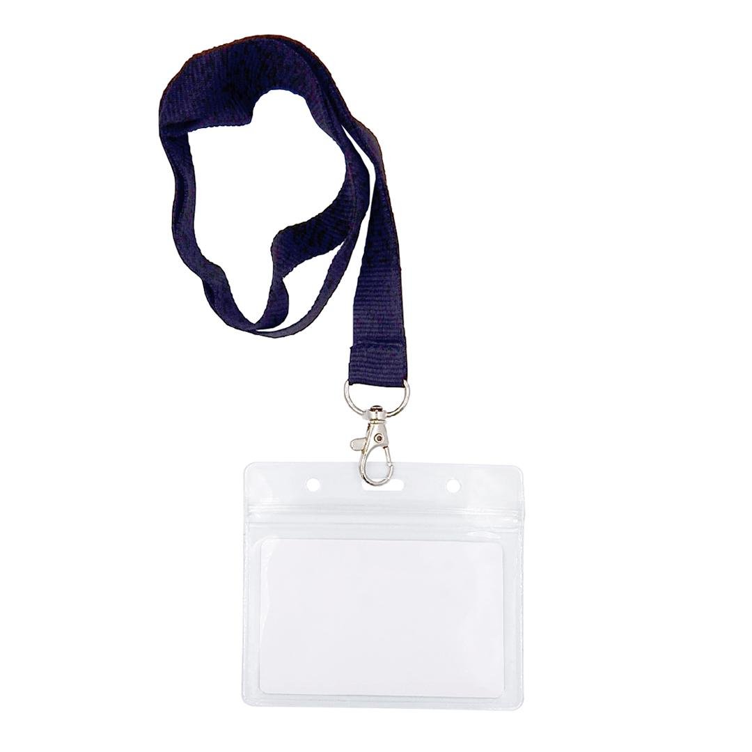 Бейдж на шнурке с карабином Ardix COM-08 98х50 мм 10 шт. Черный (07-016-1-BK)