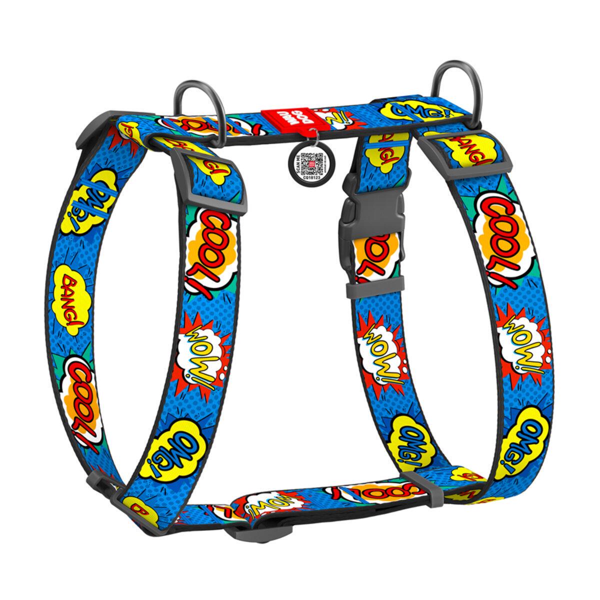 Шлея для собак анатомічна Waudog ВАУ Nylon H-подібна з QR-паспортом/пластиковим фастексом XL 35 мм х 55-95 см х 70-110 см (323-0087 Col) Шлея для собак анатомічна Waudog ВАУ Nylon H-подібна з QR-паспортом/пластиковим фастексом XL 35 мм х 55-95 см х 70-110 см (323-0087 Col)