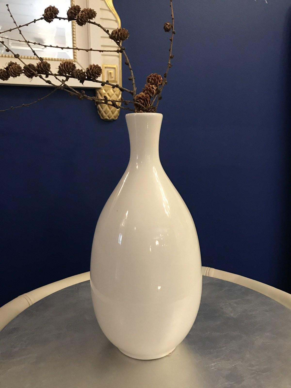 Ваза стеклянная Adriani Rossi Bottiglia 16x30 см Белый (34593)