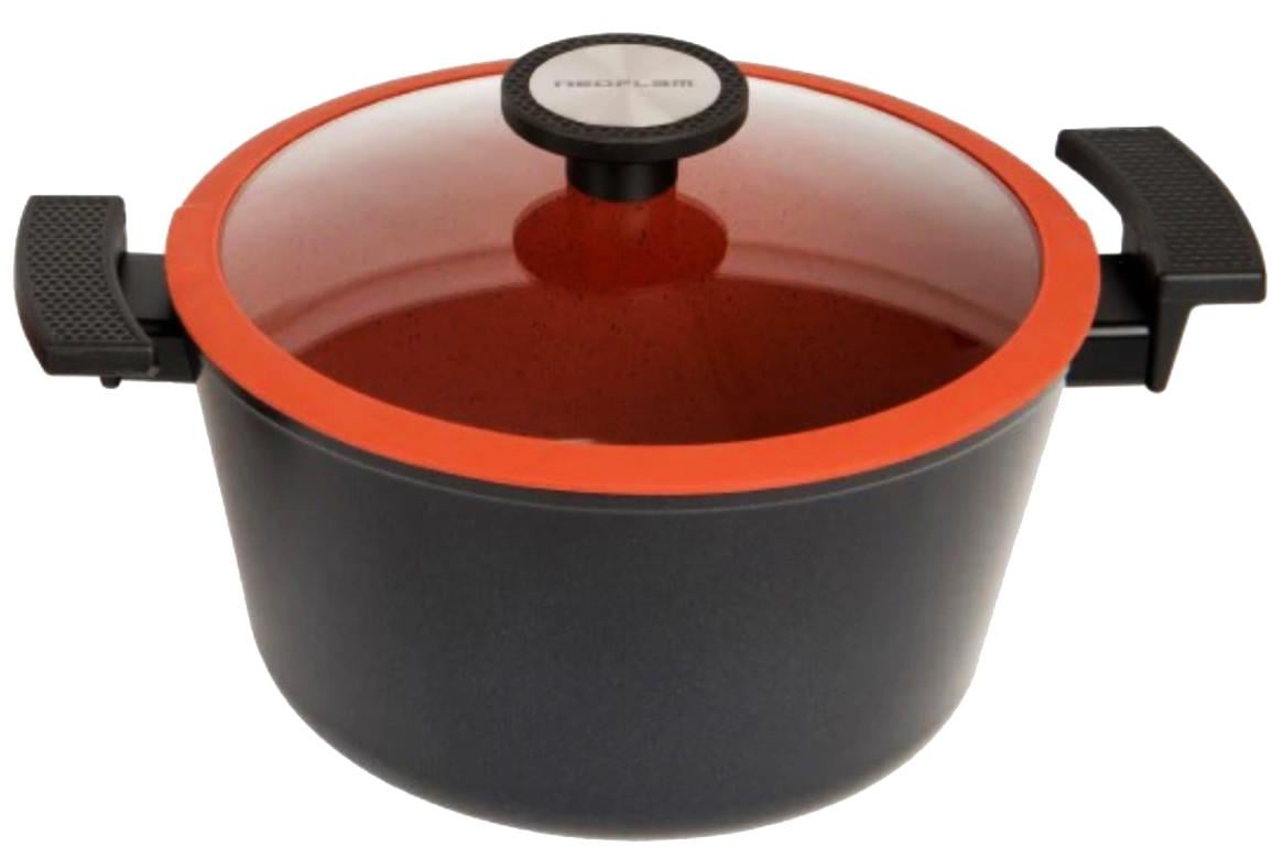 Кастрюля с крышкой Neoflam EC-DC-C24I мраморное покрытие 24 см 4,8 л Черно-красный (1929251714) - фото 2 Кастрюля с крышкой Neoflam EC-DC-C24I мраморное покрытие 24 см 4,8 л Черно-красный (1929251714) - фото 2