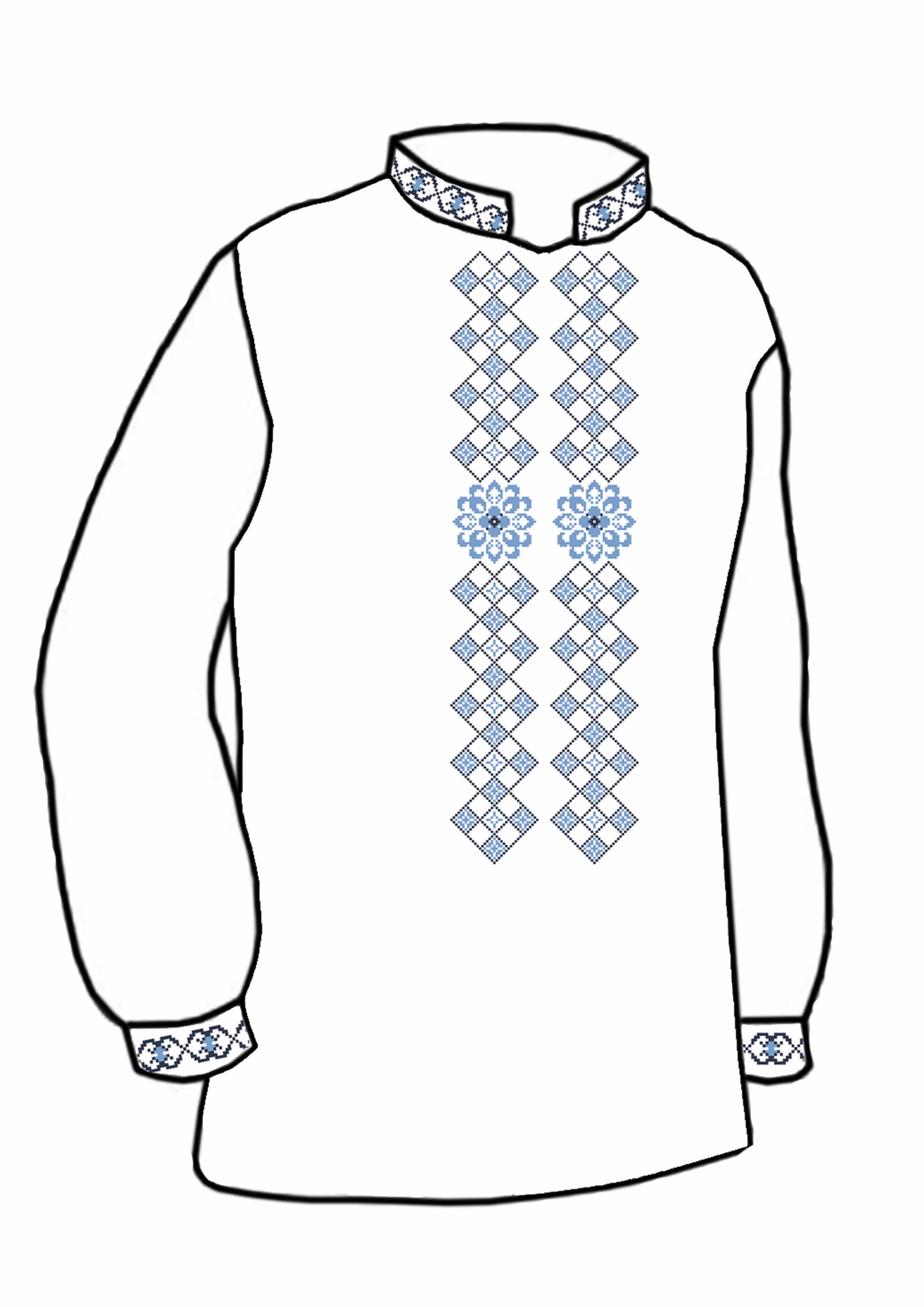 Заготовка для вишивки нитками або бісером сорочка СЧ-121 домоткане полотно Заготовка для вишивки нитками або бісером сорочка СЧ-121 домоткане полотно