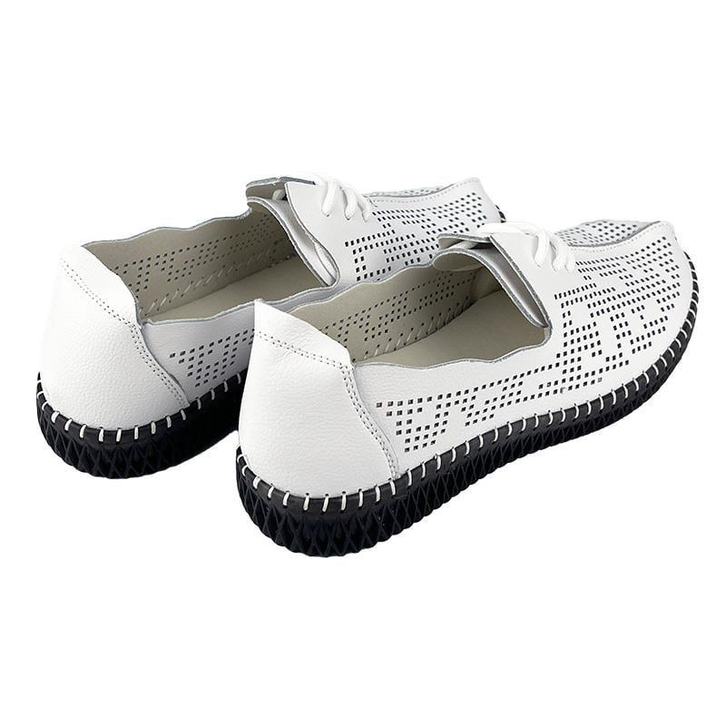 Мокасини жіночі перфорована шкіра 1035-1 p. 36 23 см Білий - фото 4