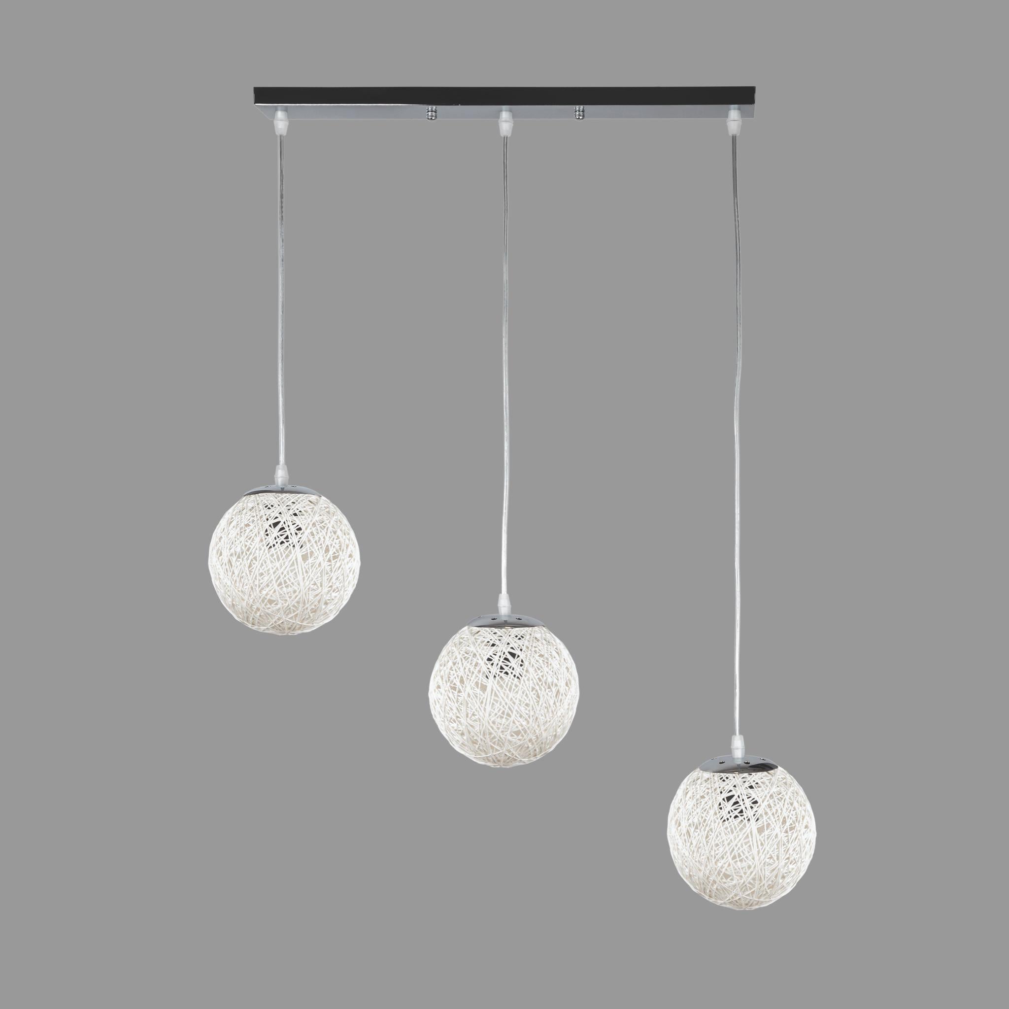 Люстра Triple Sphere плетеная на 3 лампы Белый