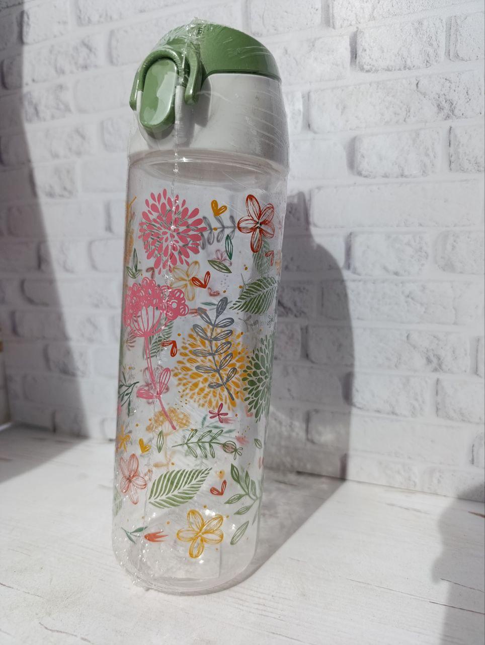 Бутылка для воды Herevin PC-Botanica пластиковая 750 мл Прозрачный/Зеленый (161686-157)