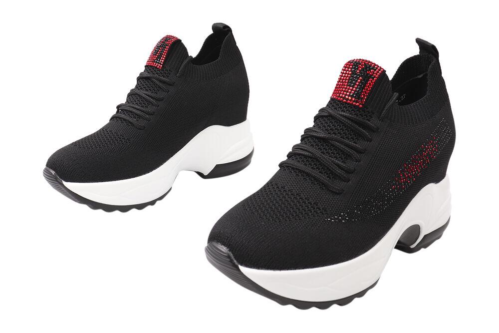 Кросівки жіночі Vikonty з текстилю на платформі р. 38 Чорний (255-21DKH) - фото 5